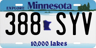 MN license plate 388SYV