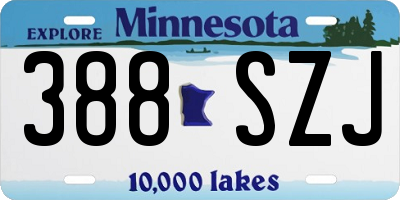 MN license plate 388SZJ
