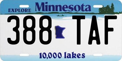 MN license plate 388TAF