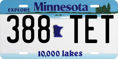 MN license plate 388TET