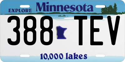 MN license plate 388TEV