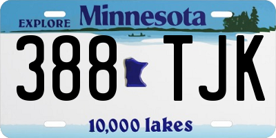 MN license plate 388TJK