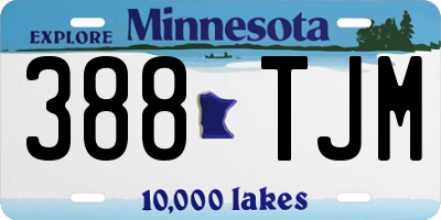 MN license plate 388TJM