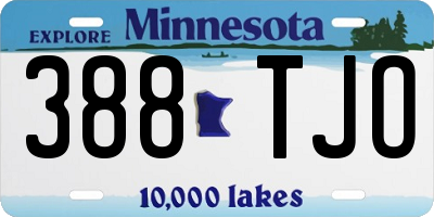MN license plate 388TJO