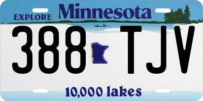 MN license plate 388TJV