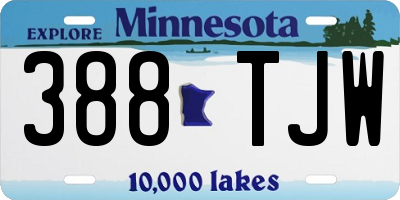 MN license plate 388TJW