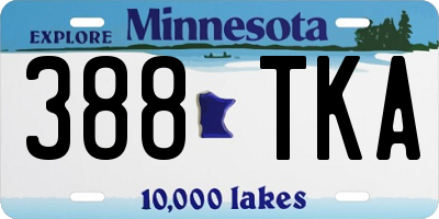 MN license plate 388TKA