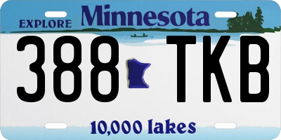 MN license plate 388TKB