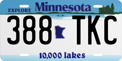 MN license plate 388TKC