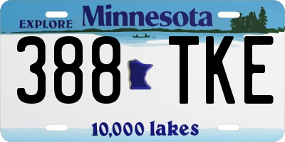 MN license plate 388TKE