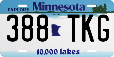 MN license plate 388TKG