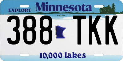 MN license plate 388TKK