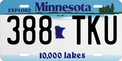 MN license plate 388TKU