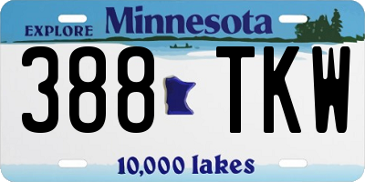 MN license plate 388TKW