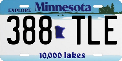 MN license plate 388TLE
