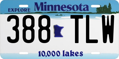 MN license plate 388TLW
