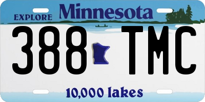 MN license plate 388TMC