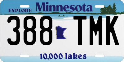 MN license plate 388TMK