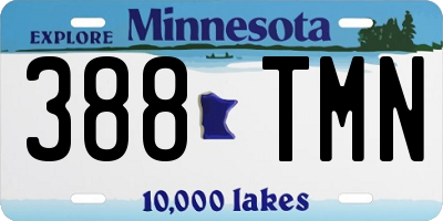 MN license plate 388TMN