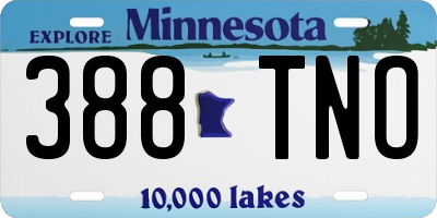 MN license plate 388TNO