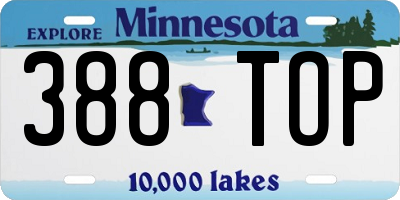 MN license plate 388TOP