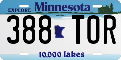 MN license plate 388TOR