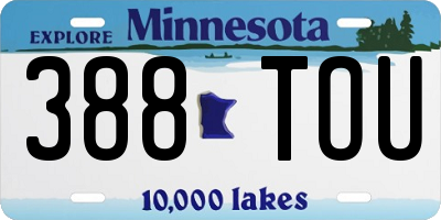 MN license plate 388TOU