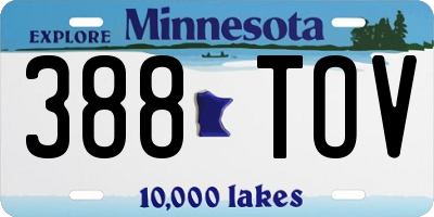 MN license plate 388TOV
