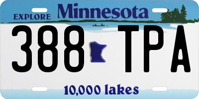 MN license plate 388TPA