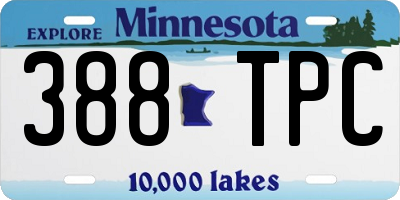MN license plate 388TPC