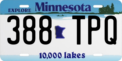 MN license plate 388TPQ