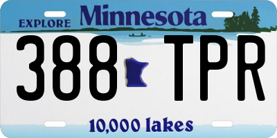 MN license plate 388TPR
