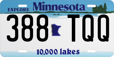 MN license plate 388TQQ