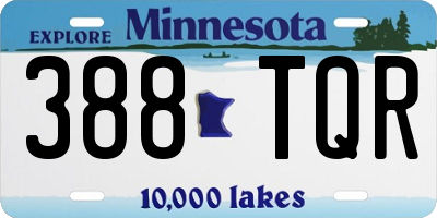 MN license plate 388TQR
