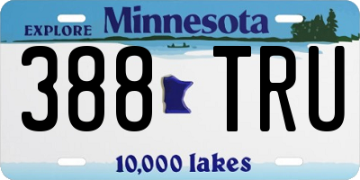 MN license plate 388TRU