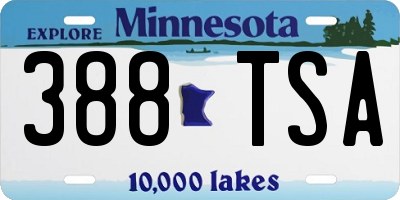 MN license plate 388TSA