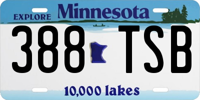 MN license plate 388TSB