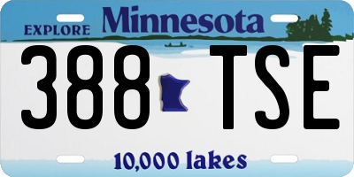 MN license plate 388TSE