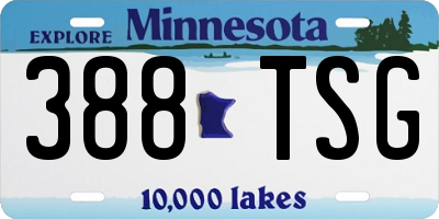 MN license plate 388TSG