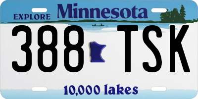 MN license plate 388TSK