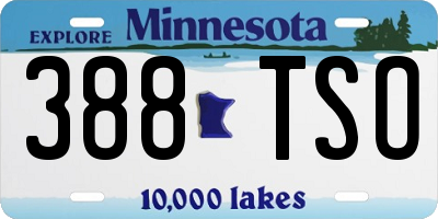 MN license plate 388TSO