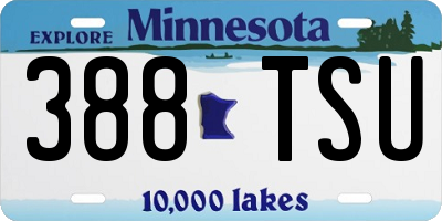 MN license plate 388TSU