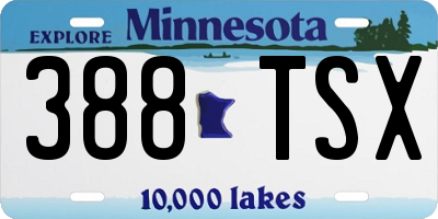 MN license plate 388TSX