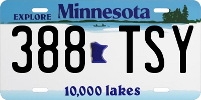 MN license plate 388TSY