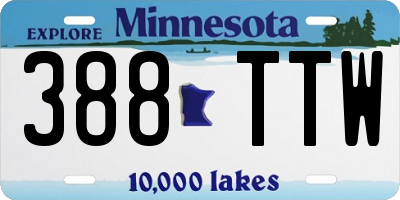 MN license plate 388TTW