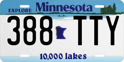 MN license plate 388TTY