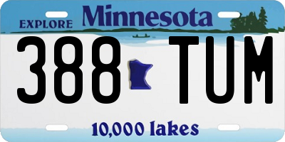 MN license plate 388TUM