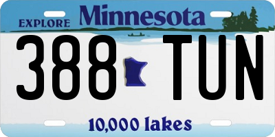 MN license plate 388TUN