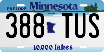 MN license plate 388TUS