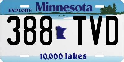 MN license plate 388TVD